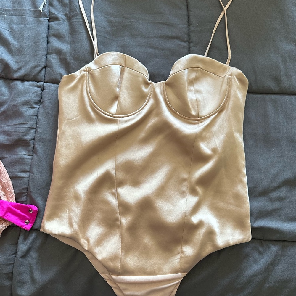 Zara Satin Corset Bodysuit